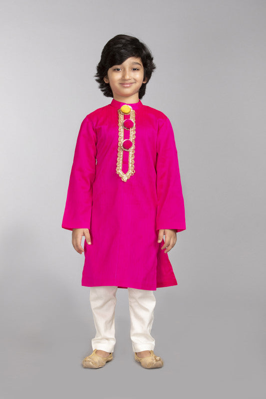 2Pcs Fuchsia Kurta Set